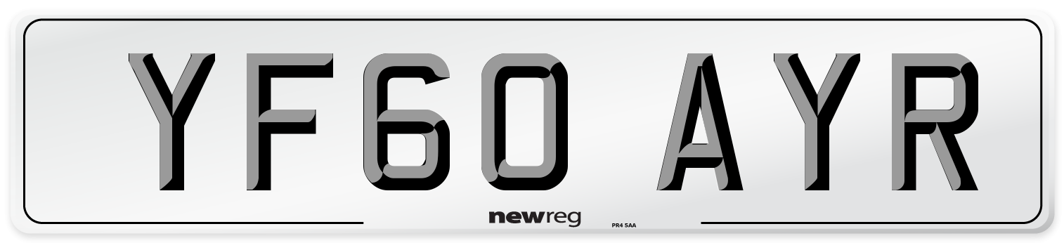 YF60 AYR Number Plate from New Reg